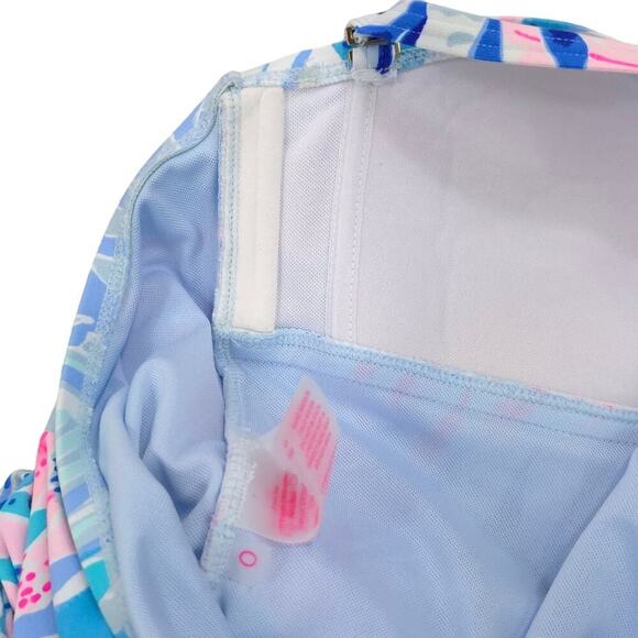 Lilly Pulitzer Flamenco One Piece bathing Suit Periwinkle Purple Fan Sea Pants - Picture 11 of 13